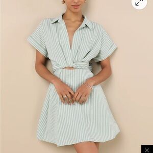 Lulu's Mint Striped Mini Dress